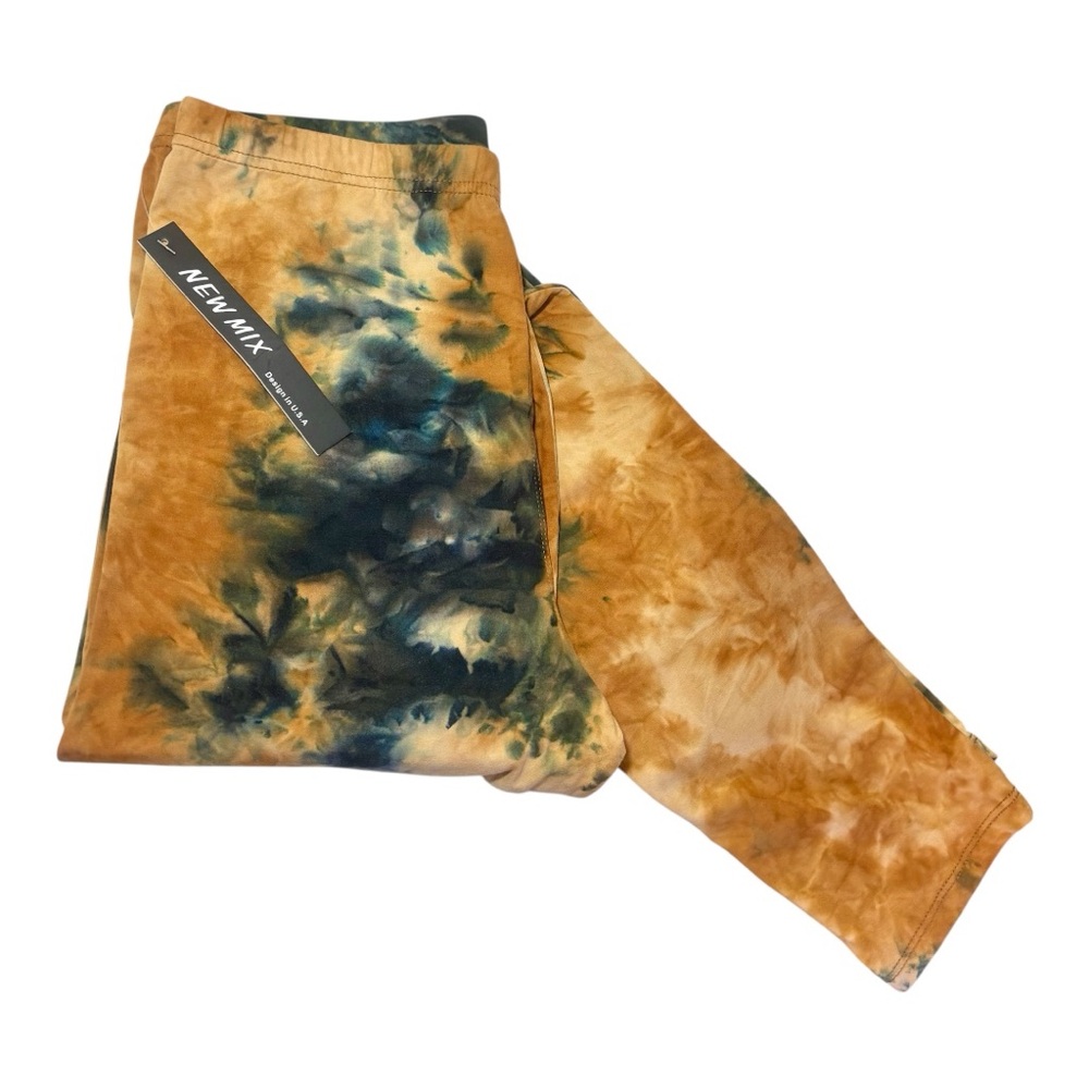 NEW MIX Orange and Blue Tie-Dye Leggings